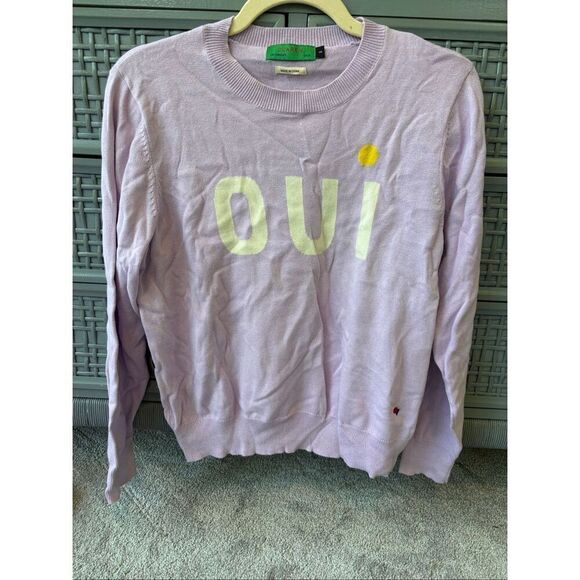 NWOT CLARE V. OUI COTTON SWEATER - LAVENDER, small $225 D12 - Picture 2 of 9